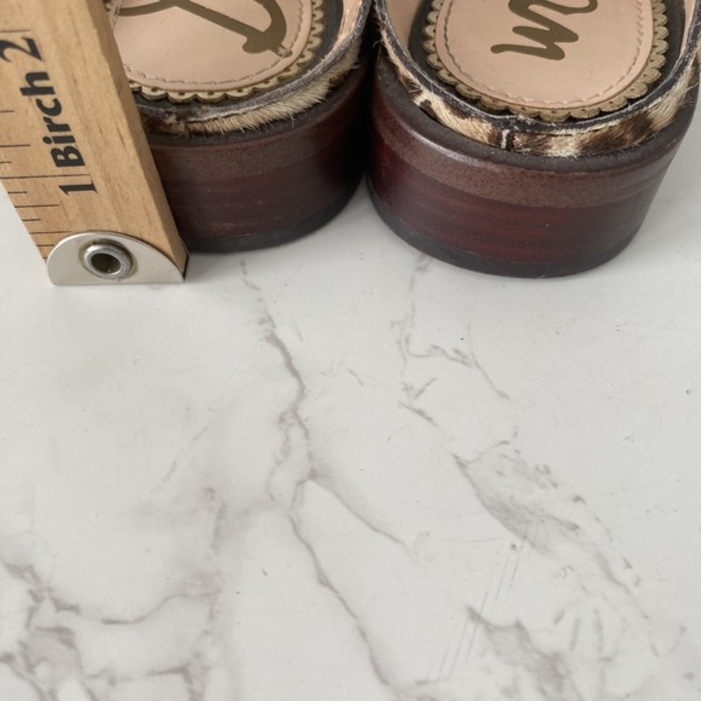 Sam Edelman Anthropologie Lewellyn‎ Slides Sz 6 Haircalf Low Heel Mules Western - Picture 6 of 11